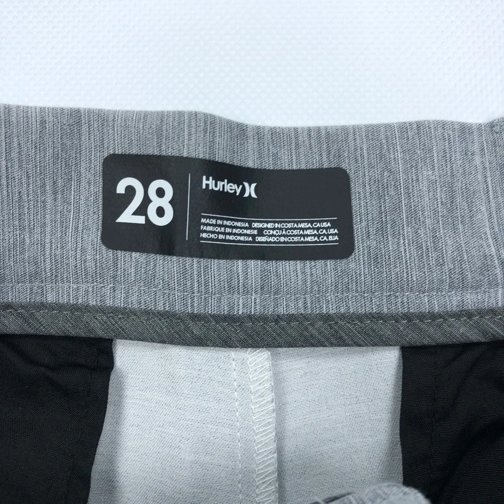 Hurley Dri-FIT Mens Grey Heathered Regular Fit Shorts Size 28 Hybrid